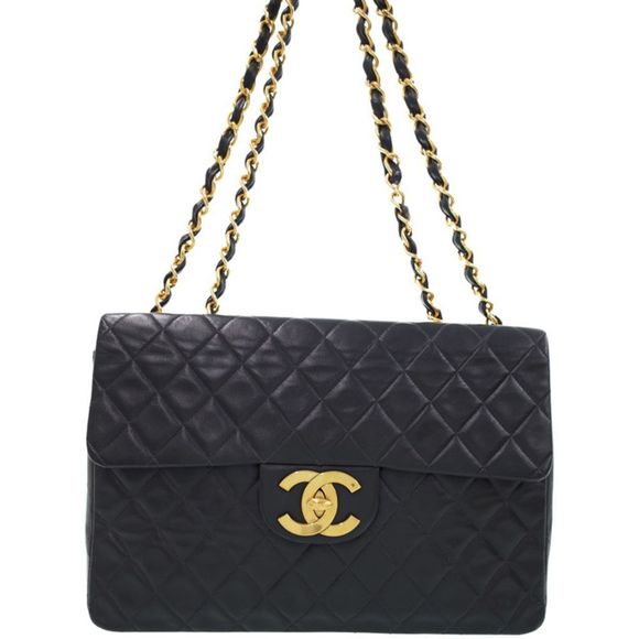 Chanel Deca Trasse Chain Shoulder Bag Lambskin - Picture 1 of 7